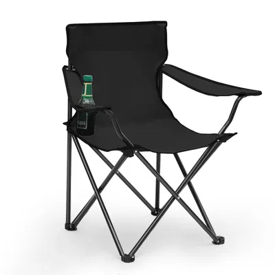 Produktbild von SUNULA 1er Set Campingstuhl Faltbar bis 100 kg, Faltstuhl Klappstuhl mit Getränkehalter und Tasche, Schwarz