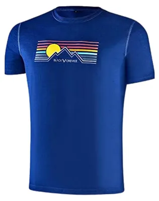 Zdjęcie produktu dla Czarna męska koszulka z wełny merino Black Crevice, kolor niebieski, rozmiar XL