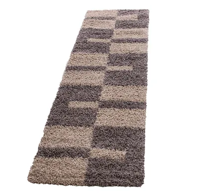 Produktbild von Gala Shaggy teppich hochflor läufer 80x250cm taupe