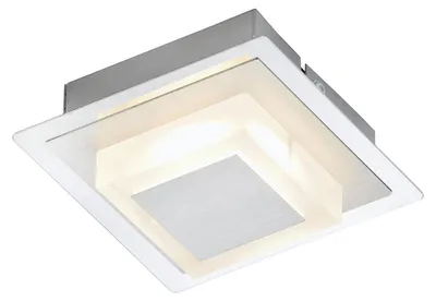 Imagen del producto de Aplique de pared LED Briloner, de una sola luz, con estructura de aluminio y acabado cromado