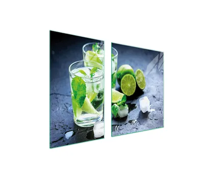 Produktbild von Glasplatte und Schneidebrett 100x52 Limette