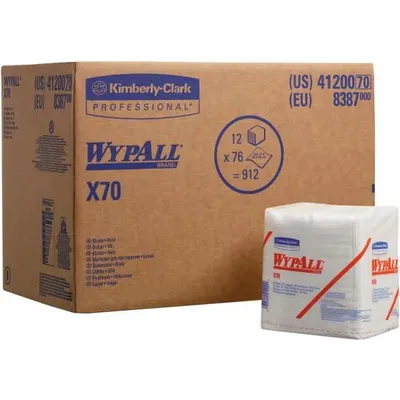 Produktbild von Wischtücher Wypall X70 1-lagig 31x42cm viertelgefaltet weiß