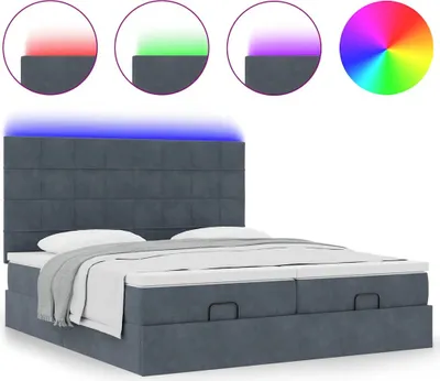 Obrázok produktu pre Osmanský rám postele s matracmi tmavosivá 180x200 cm zamat