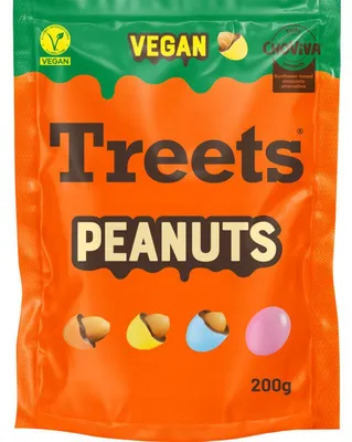 Produktbild von Treets Peanuts Vegan 200g – Knusprige vegane Erdnuss-Snacks, gesund & unterwegs