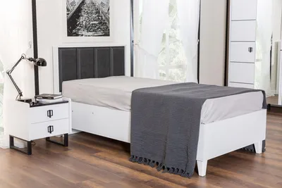 Produktbild von Designer Kinderbett Robustes Holzbett Kinderzimmer Einzel Polsterbetten
