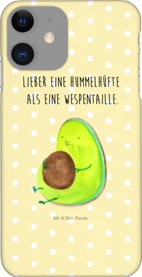 Produktbild von Mr. & Mrs. Panda Iphone 11 Handyhülle Avocado Pfeifen - Gelb Pastell - Geschenk, Diät, Rund, Cover, Hülle, Ernährung, Handy Schutzhülle, Case, Gesund