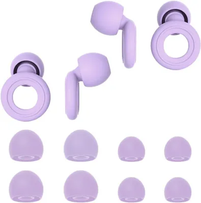 Imagen del producto de Tapones para los oídos de silicona, 2 pares, en diferentes tamaños, reutilizables, para dormir y trabajar