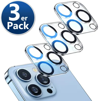 Produktbild von 3x iPhone 14 Pro / 14 Pro Max Kameraschutz Glas Kamera Schutz Panzer Camera Folie