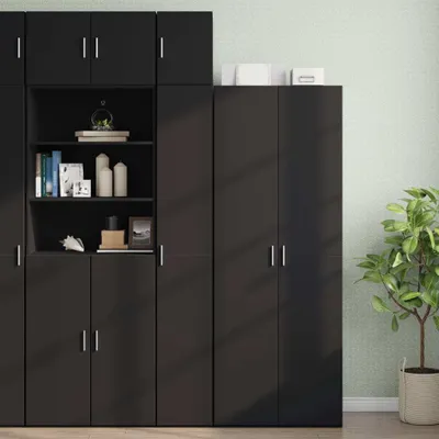 Produktbild von " "Vitrinenschrank Moderner Look - Wandschrank für Toilettenartikel, Bücher - Schwarz 30x42,5x40 cm Holzwerkstoff NeuMöbel 9436480