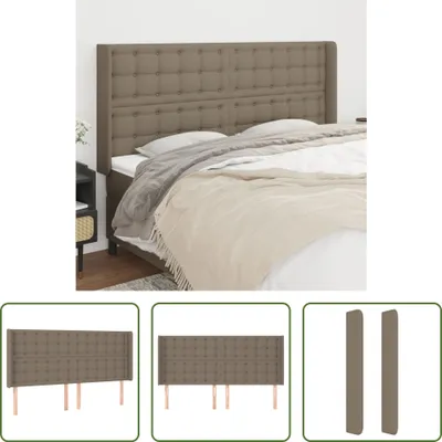 Produktbild von The Living Store Kopfteil mit Ohren Taupe 203x16x118/128 cm Stoff