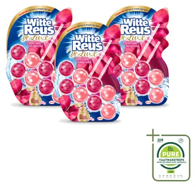 Imagen del producto de 3 unidades de pastillas para el inodoro Witte Reus DeLuxe, aroma delicado de magnolia, envase grande