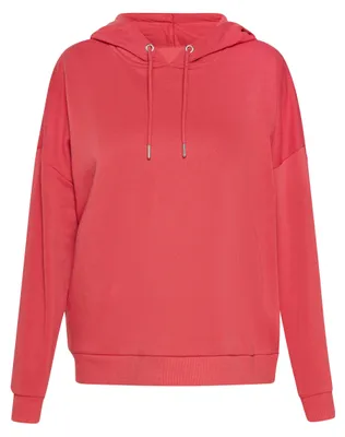 Produktbild von Damen Oversize Kapuzenpullover mit verstellbarem Kordelzug an der Kapuze, Rot, Größe M