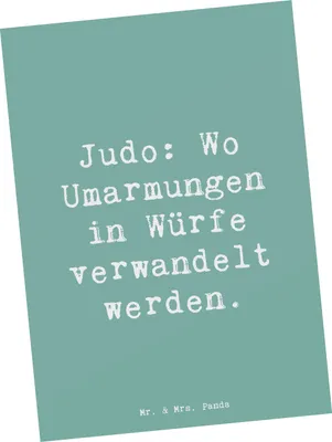Produktbild von Mr. & Mrs. Panda Grußkarte Spruch Judo Umarmungen - Meeresbrise - Geschenk, Training, Postkarten, Teamsport, Humor, Kampfsport, Ansichtskarten, Ansichtskarte, Sportart