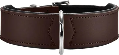 Image de Collier Hunter Basic 37 nickel, cou 30-34,5 cm cuir croupon brun/nappa noir