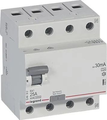 Produktbild von Legrand Fi-Schutzschalter RX3 25A 4polig 30mA Typ A