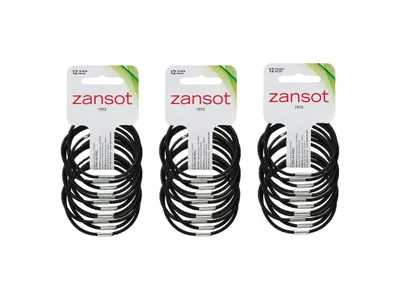 Obrázek produktu pro Zansot 3× elastické gumičky do vlasů, 12 ks, černé