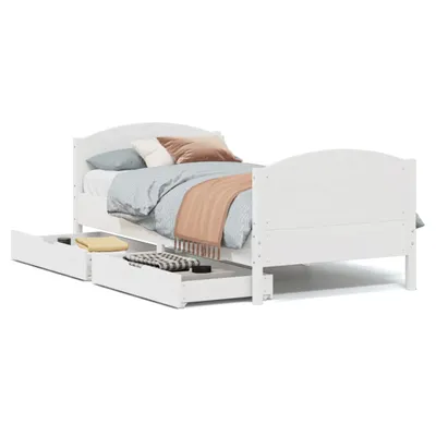 Obrázok produktu pre Posteľ bez matraca biela 75x190 cm masívna borovica