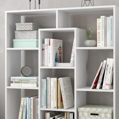 Étagère Séparateur D'espace FICO Vicco - 61x160.2x22.1 Cm - Anthracite/Blanc - 5 Compartiments