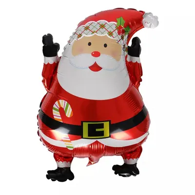Immagine prodotto di Pallone in foil natalizio - Babbo Natale rotondo, ca. 45 x 62,5 cm - Pallone in foil ad elio grande XL Babbo Natale Albero di Natale Pallone in foil per feste natalizie Decorazione con palloncini Kopper-24
