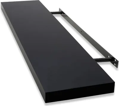 Produktbild von Wandboard Stockholm freischwebend Hängeregal Schweberegal inkl. Montagematerial  matt Schwarz 80x23x3,8 cm