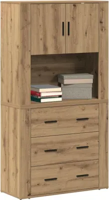 Zdjęcie produktu dla vidaXL Highboard Artisan dąb 80 x 33 x 150 cm materiał drewnopochodny