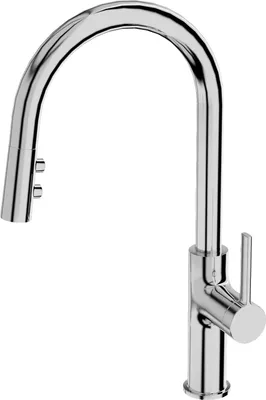 Produktbild von Lavita Orion Chrom Küchenarmatur | Wasserhahn Küche Mischbatterie Küche mit Hohem Bogen Küchenarmatur mit Brause | Ausziehbar 360°Schwenkbar Spültischarmatur Anschluss Armatur
