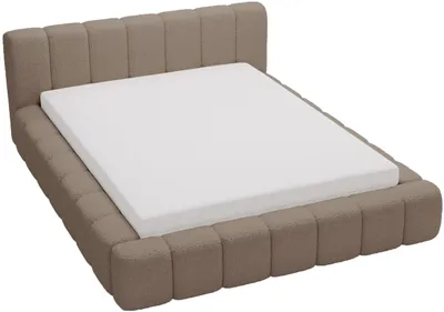 Obrázok produktu pre Čalúnená posteľ 140x200 Bolonia - Dvojposteľ Boucle s úložným priestorom, hrubou penovou výplňou, posteľ 140 x 200 cm Hnedá