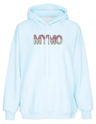 Produktbild von Damen Strickhoodie blau Größe M mit Kängurutasche und lässiger Passform