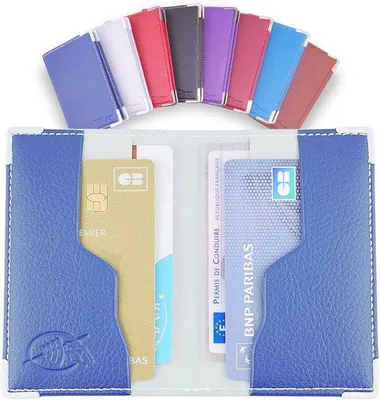 Productafbeelding van Kaarthouder RFID Leer voor Heren en Dames - Antidiefstal etui met 4 Kaarten Bescherming