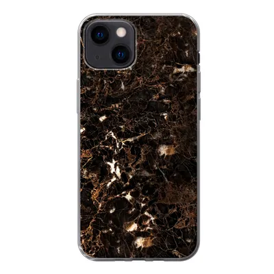 Produktbild von MuchoWow® Handyhülle Schutzhülle Hülle für iPhone 13 mini Marmor - Schwarz - Gold Silikon Softcase Handy Hülle - Softcase