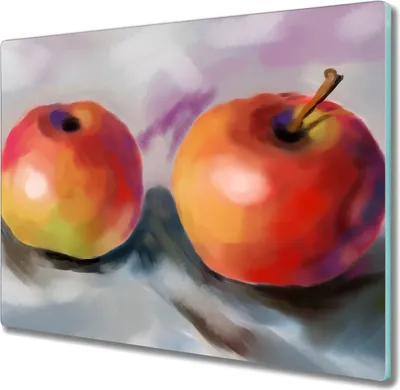 Produktbild von Coloray Schneidebrett Herdabdeckplatte 60x52 cm Kochplattenabdeckung Hackbrett Küchenbrett - Früchte Apfel