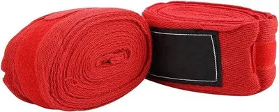 Produktbild von Famanu Boxbandagen Sportbandagen - Atmungsaktives Baumwollmaterial - Rot