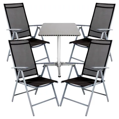 Produktbild von Bistrogarnitur 5-teilig Aluminium - Textilen / Anthrazit