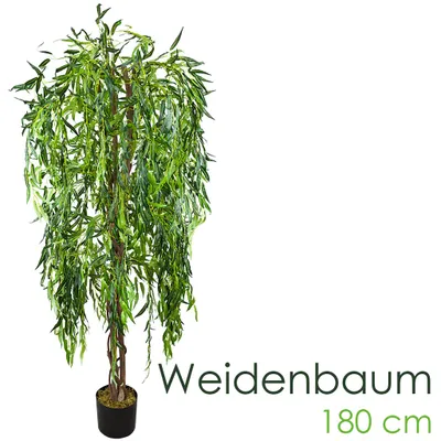 Immagine prodotto di Salice Pianta Albero Artificiale Plastica 180cm con Legno Naturale Decovego