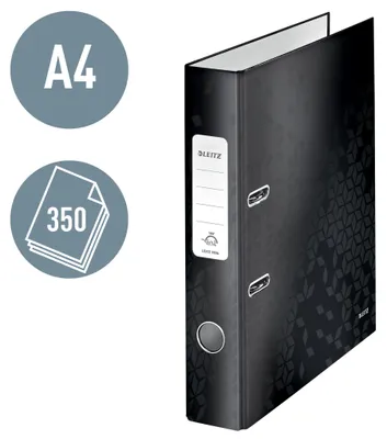 Produktbild von Leitz WOW, A4, Q-Ring, Lagerung, Karton, Schwarz, 350 Blätter