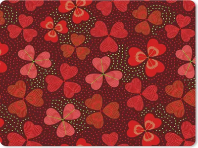 Produktbild von MuchoWow® Mauspad Mousepad Muster - Klee - Rot 23x19 cm - Mousepads - Maus Mat - Pad - Mausunterlage - Schreibtischunterlage - Mauspad