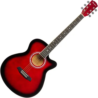 Image de Guitare acoustique jumbo Pasadena PGC-10 Red Burst