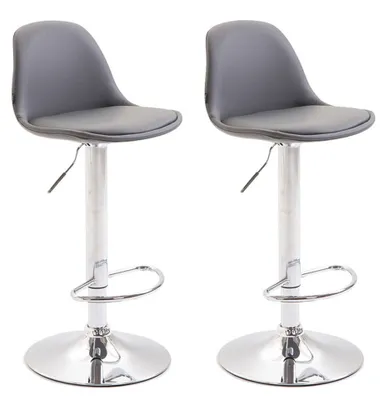 Image de lot de 2 tabourets de bar Kiel entièrement rembourrés similicuir chromé
