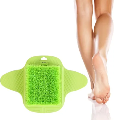 Produktbild von Fußbürste, Peeling-Fußreiniger, Massagegerät für Dusche und Bad mit Haken, Grün