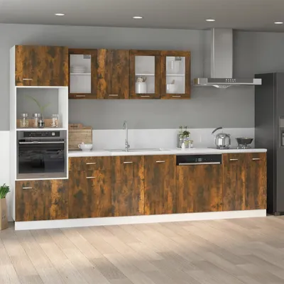 Produktbild von "Winterschlussverkauf "Sideboard Küche Moderne - CLORIS - Buffetschrank - Mikrowellenumbauschrank Lyon Räuchereiche 60x57x207 cm Holzwerkstoff - NeuMöbel6101743