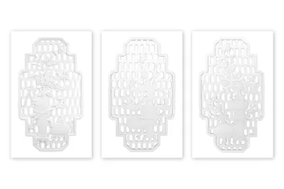 Produktbild von Wandornament | vorgrundiertes schlagfestes Polyurethane | Bild | Klassisch | Verzierung | weiß | Polyurethan| Hexim Perfect | 800 x 450 mm | K4040