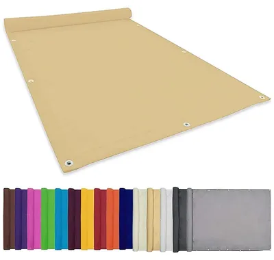 Image de Voile d'ombrage 2x5 mètres, résistant aux intempéries, protection solaire, couleur crème, avec cordes de fixation pour jardin, balcon, terrasse