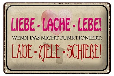 Produktbild von Blechschild Spruch 12x18 cm Liebe Lache Lebe Schild
