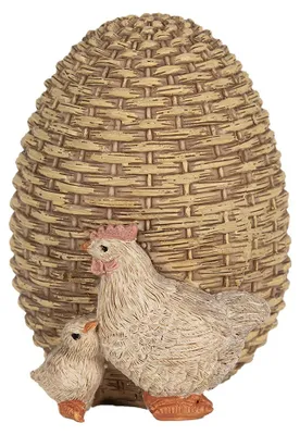 Image de Clayre & Eef figurine poulet 10 cm polyrésine marron