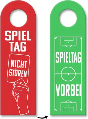 Produktbild von Fußball Spieltag Türhänger 10er Set für Fußballfans in rot und grün