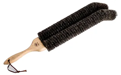 Produktbild von Doppelte Heizkörperbürste mit Holzgriff und feinem Ziegenhaarbeschlag