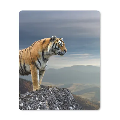 Produktbild von MuchoWow® Mauspad Mousepad Tiger - Berg - Natur - Landschaft 30x40 cm - Mousepads - Maus Mat - Pad - Mausunterlage - Mausmatten