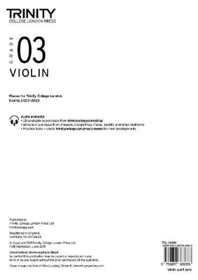 Obrázok produktu pre Trinity College London Violin Exam Pieces From 2020: Grade 3 (part only)