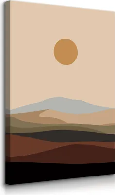 Produktbild von Muralo Leinwandbild Canvas für Wohnzimmer WÜSTE Sand Sonne Wandbild Boho Stil Br. 30cm x Hö. 40cm