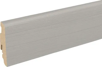 Produktbild von SKANDOR Sockelleiste MDF FU60L foliert Schufflewood grau 2400 x 58 x 19 mm